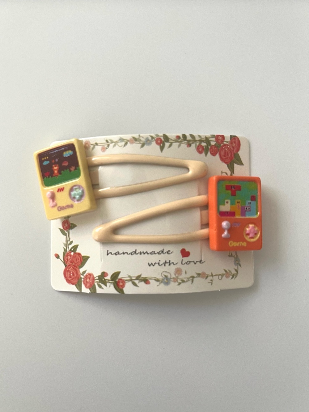 Handmade Y2K Retro Gamer Hair Clips | Kawaii Nostalgic Statement Barrette 2clips